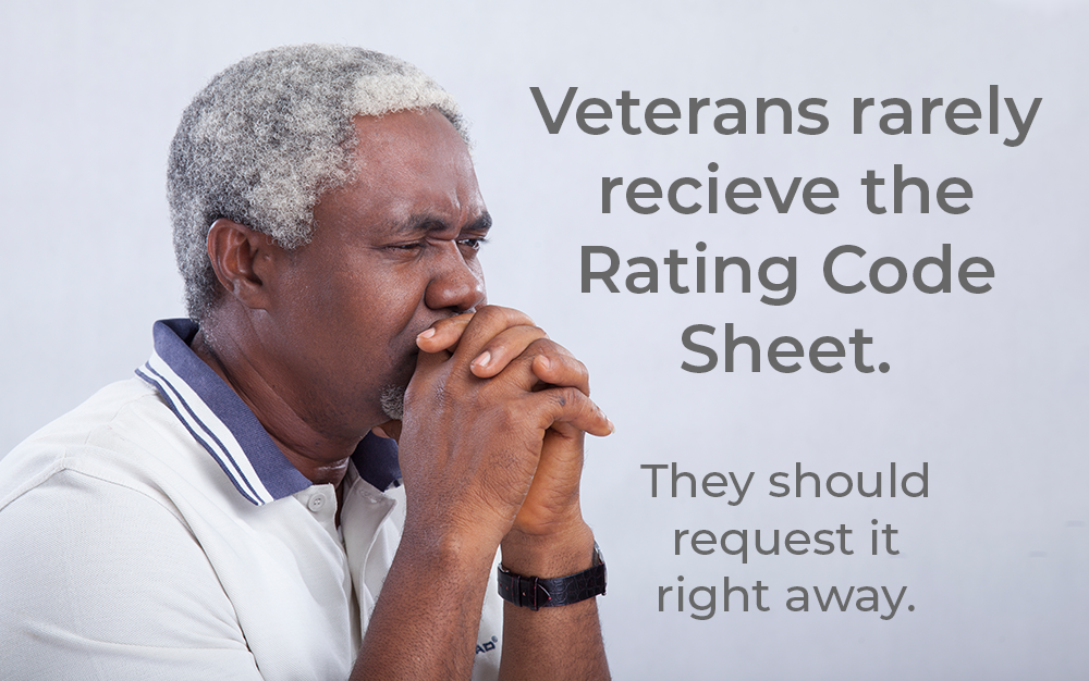 Vets should be requesting the Rating Code Sheet