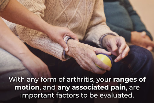 Arthritic patient holding a ball. VA arthritis rating
