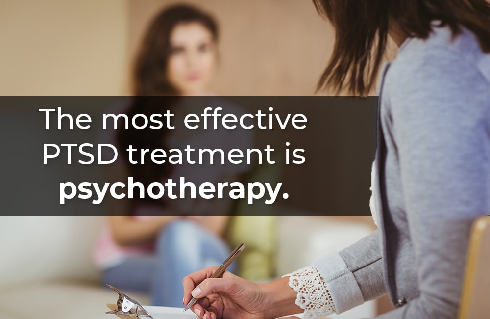 psychotherapy is the most common treatment for PTSD