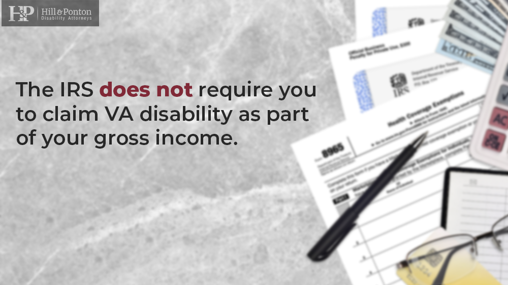 Does IRS require you to note va disability as gross income?