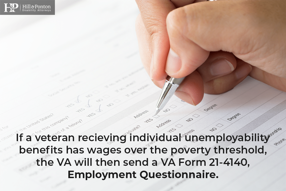 TDIU employment questionnaire VA Form 21-4140