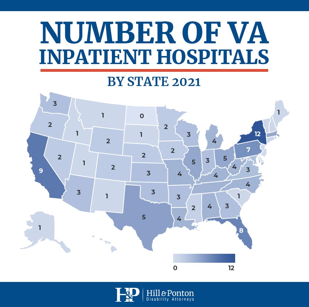 VA inpatient hospitals by state 2021