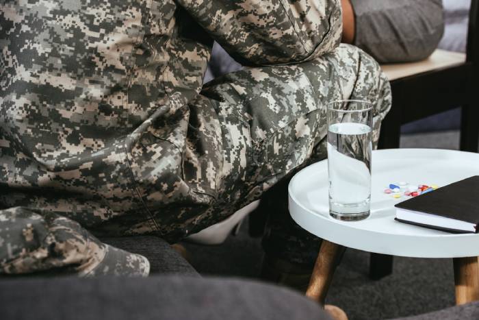soldier with water