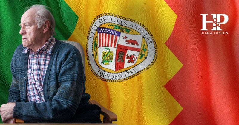LA veteran with city flag