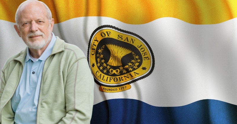 San Jose disabled veteran with city flag