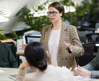 Female veteran during training