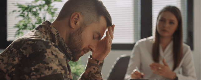 Veteran at therapy session