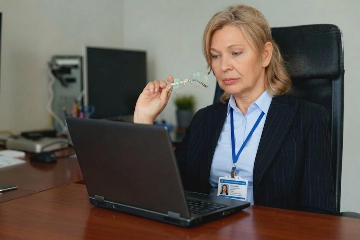 VA employee reviewing claim