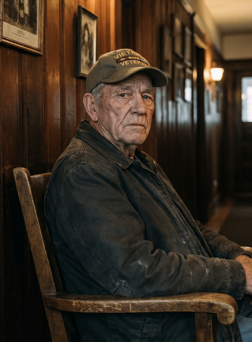 Vietnam Vet sitting in hall